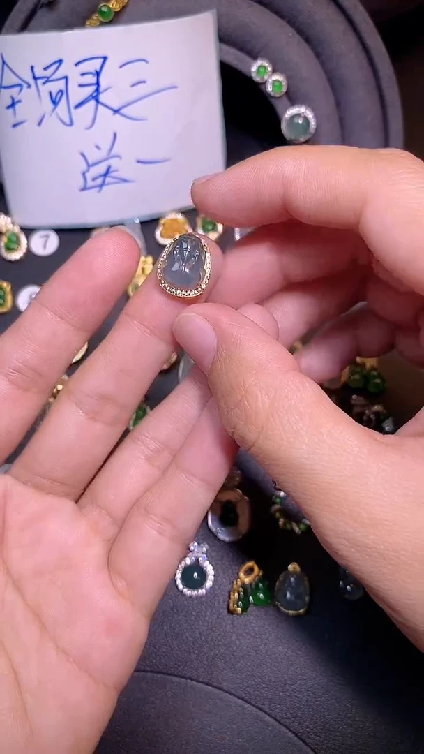 吊坠(不含链)银S925镶嵌翡翠1