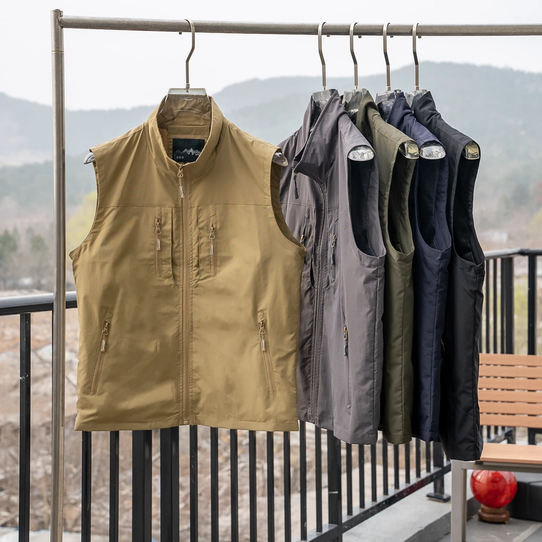耐磨防刮！户外机能尼龙梭织工装钓鱼坎肩背心防风透气休闲马夹