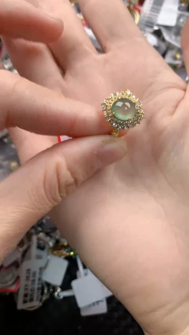 银S925镶嵌戒指翡翠4444-----7