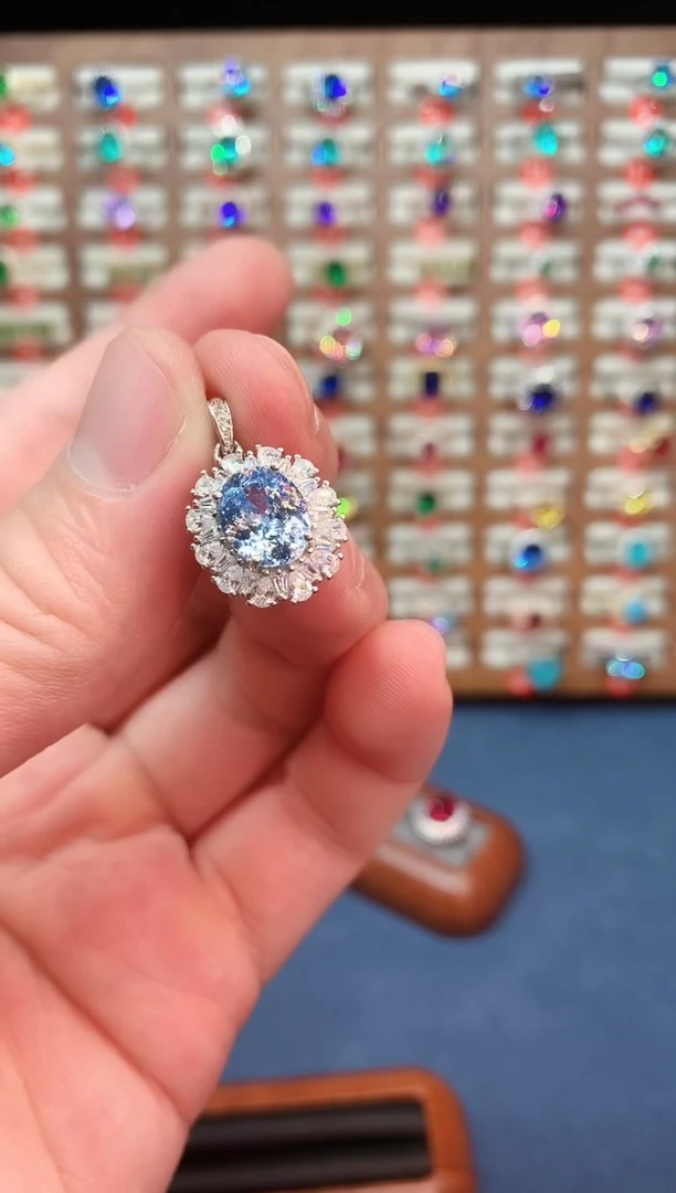 无吊坠925银蓝色高订典藏轻奢吊坠