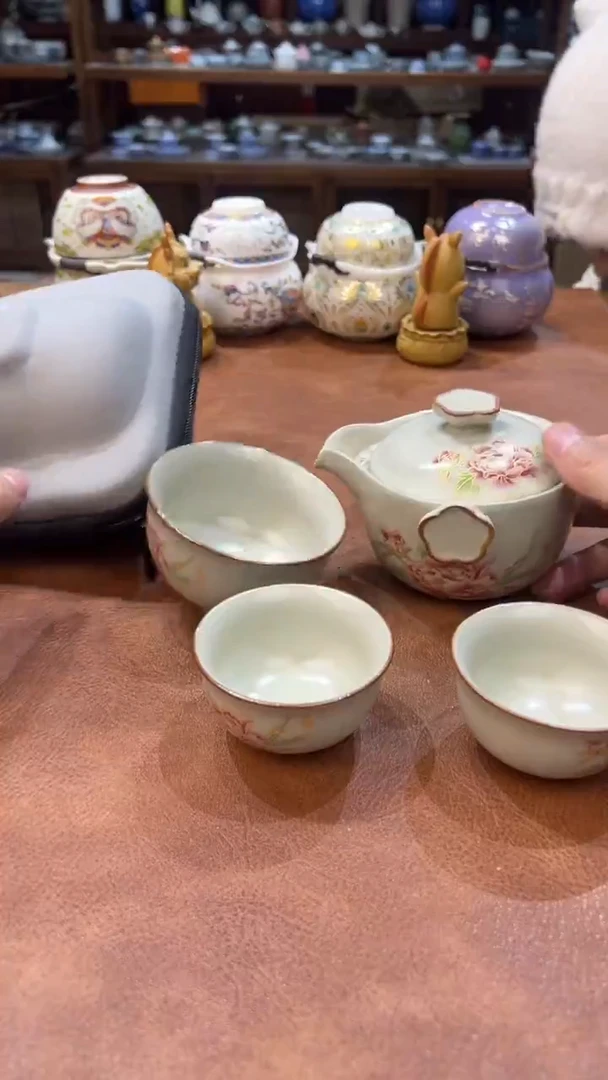 真的很便宜会开片的旅行茶具