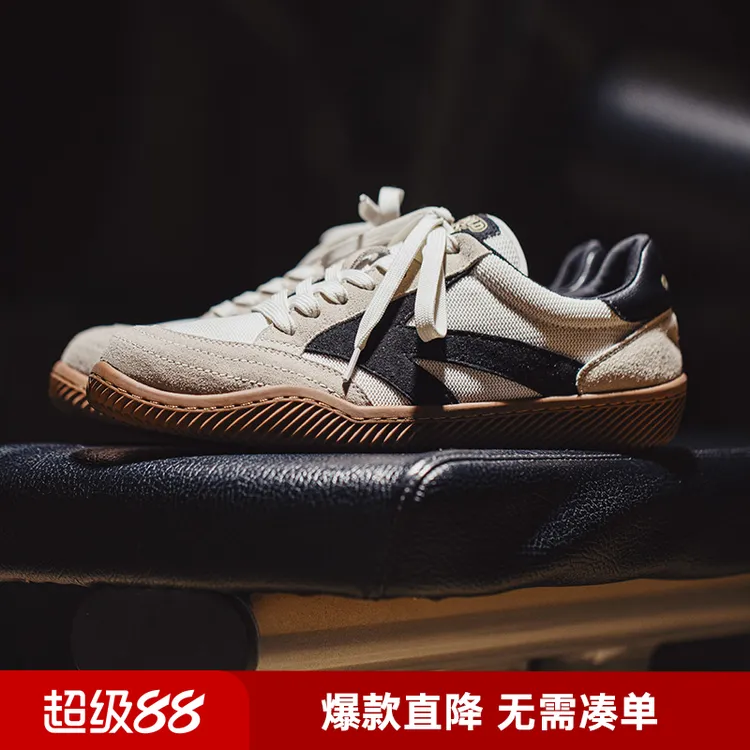 马登工装 美式休闲德训鞋平底板鞋复古小白鞋透气运动阿甘鞋男夏
