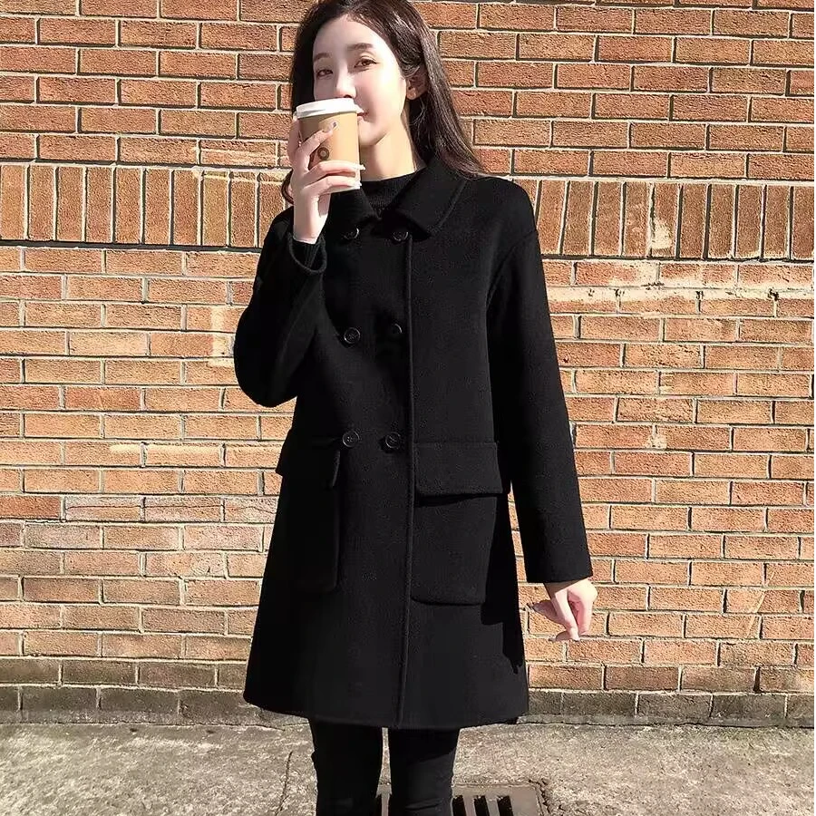 【琼姐姐专属】双面绒大衣女中长款冬季高端时尚大衣外套2232