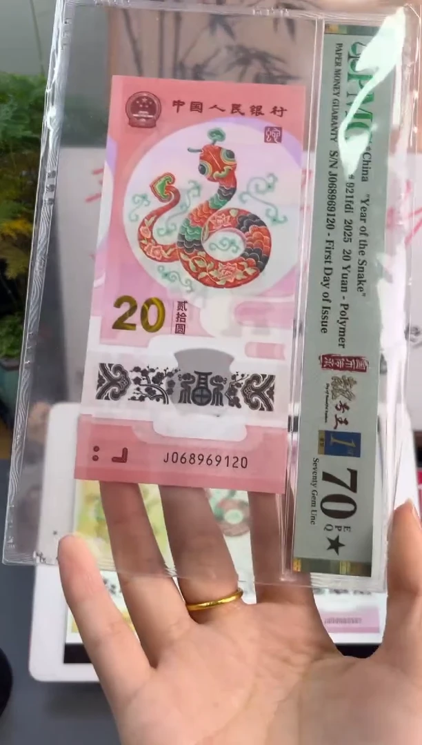 塑料蛇钞朦胧号满分PMG 70分 J068969120