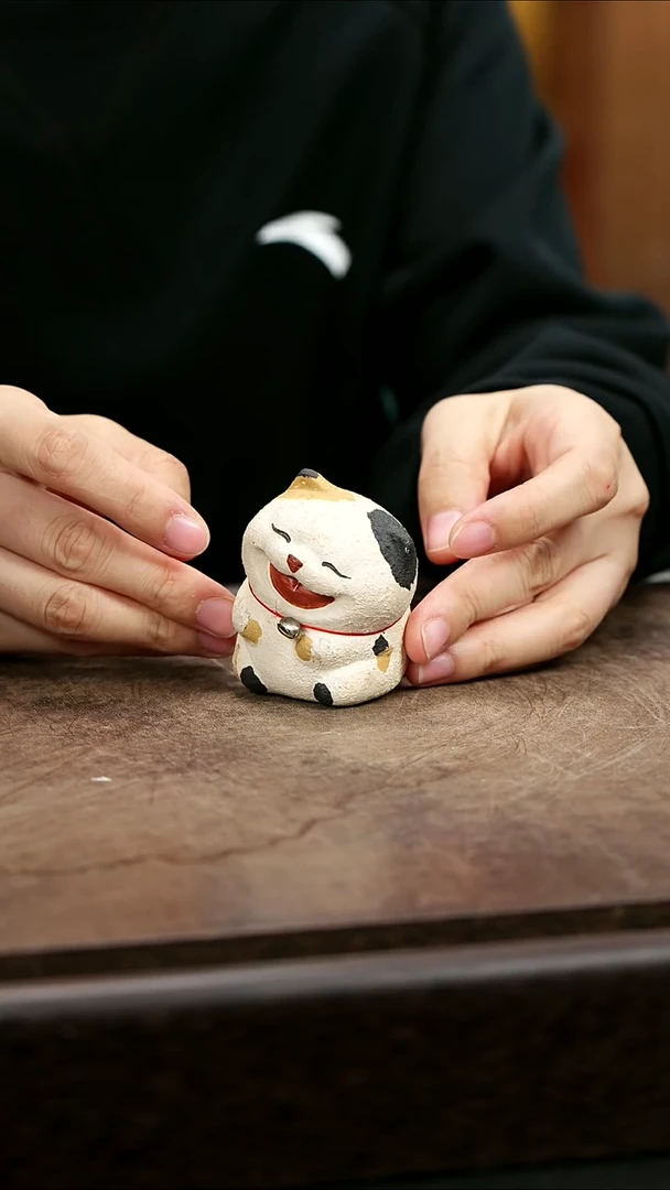 紫砂茶宠紫砂三花猫