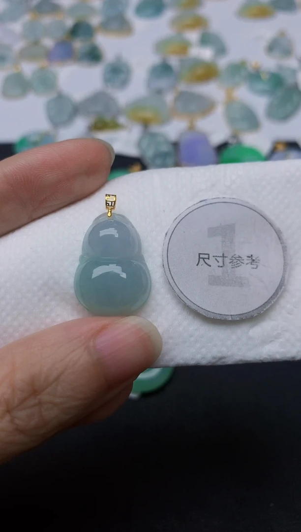 翡翠18K金镶嵌颈饰天然缅甸A货翡翠