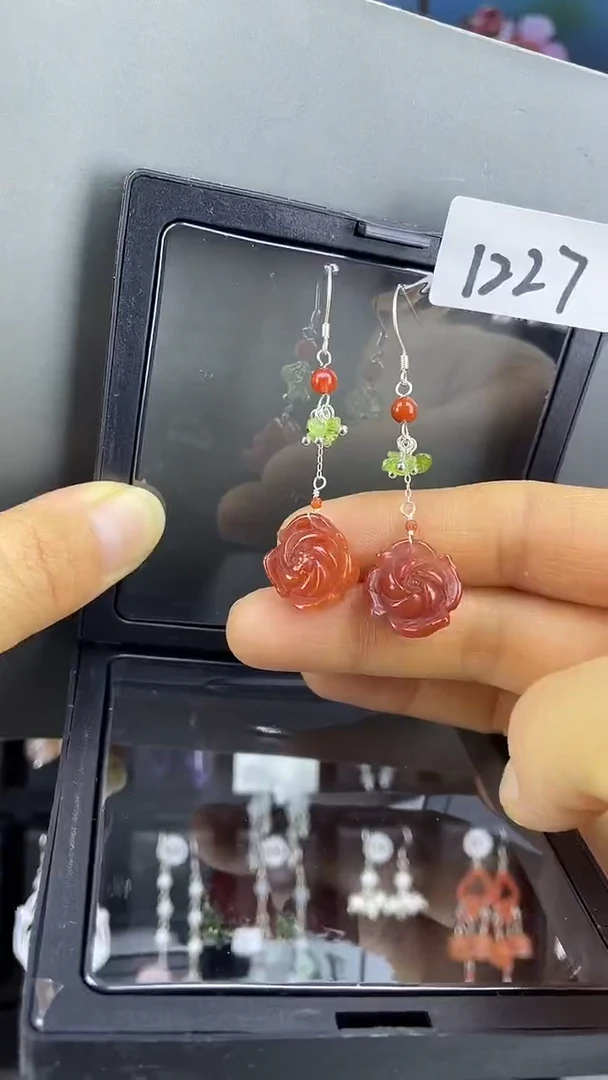 未镶嵌南红玛瑙耳饰喜欢拍