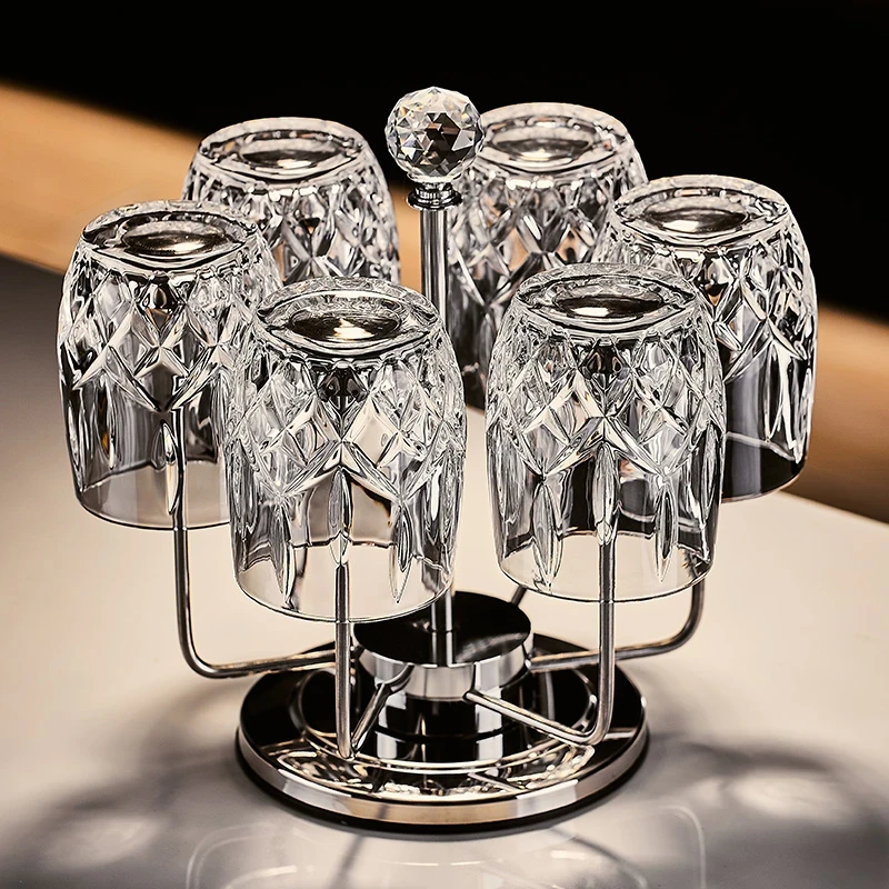 创意轻奢啤酒杯浮雕钻石杯玻璃杯创意家用水具套装透明水杯喝酒杯