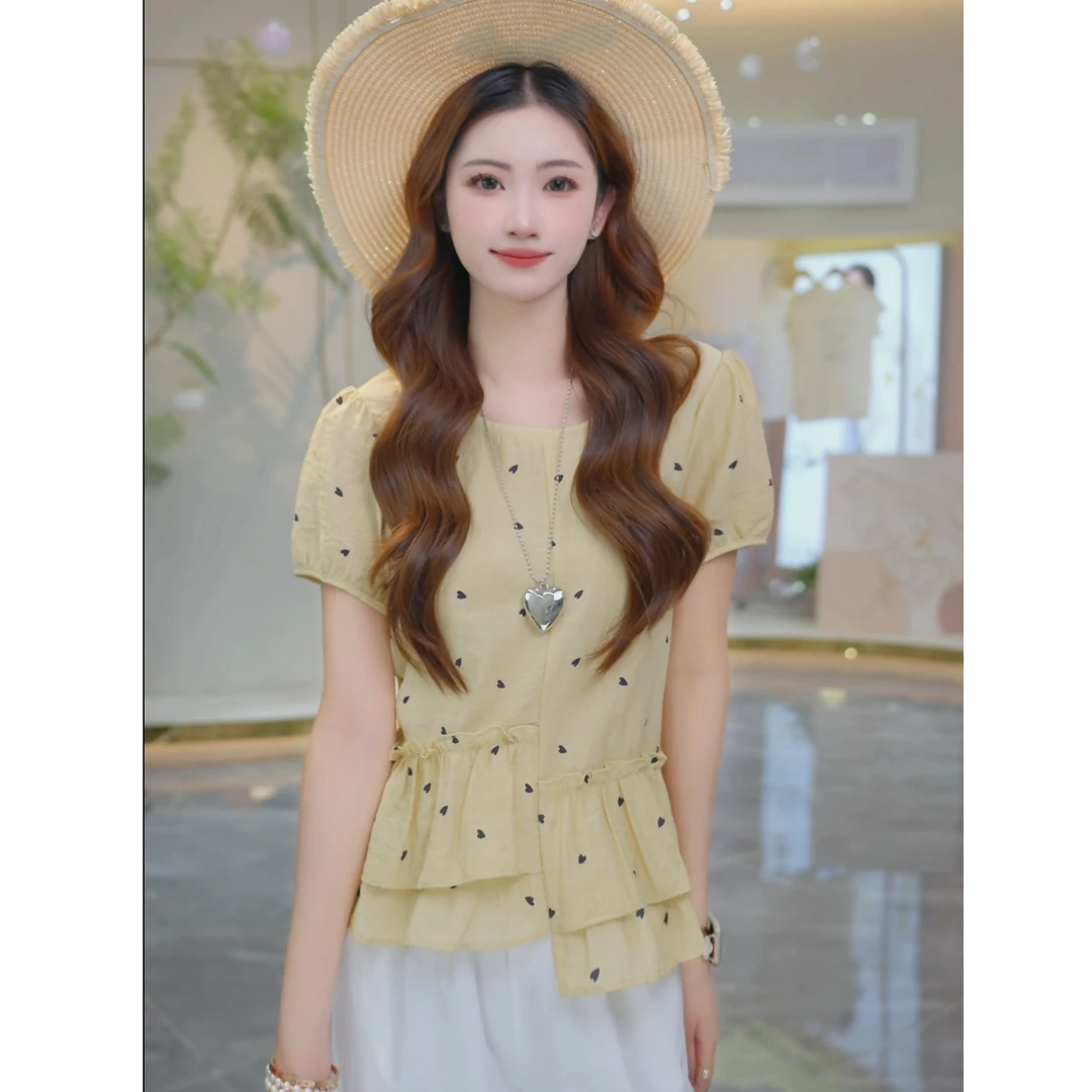 马克华菲衬衫女短袖2025夏季新款韩版时尚气质小众百搭显瘦上衣