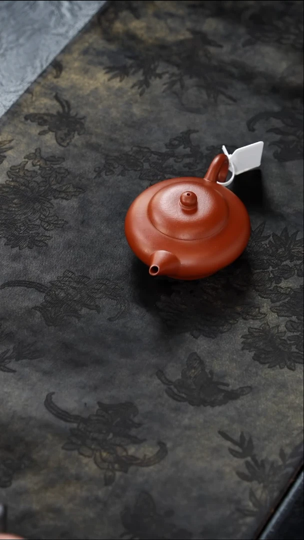 茶壶紫砂芒****鱼朱泥扁水平120cc
