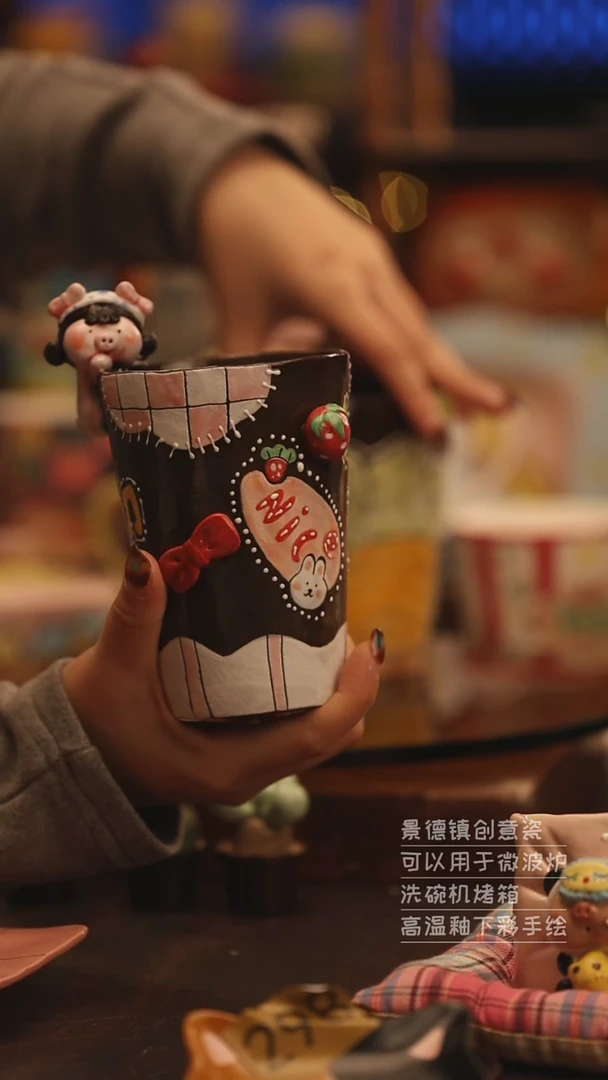 陶瓷景德镇可爱陶瓷釉下彩绘设计师款