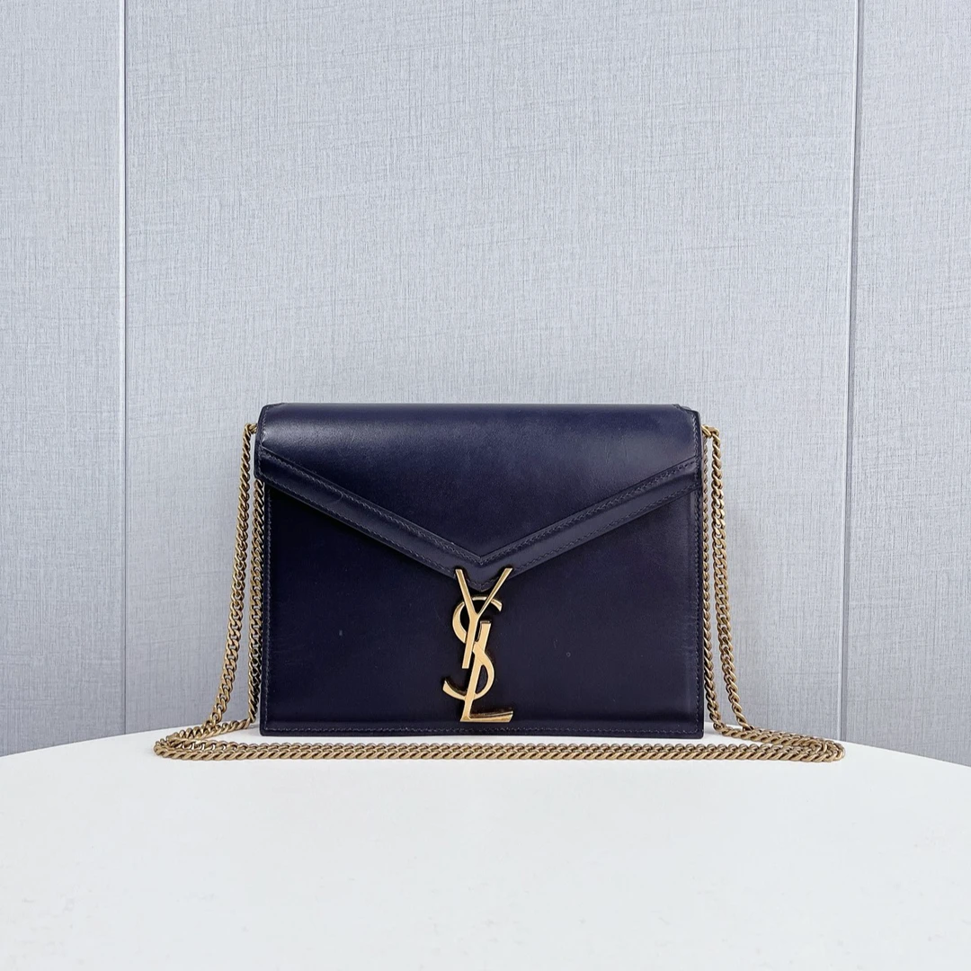 99新 YSL/圣罗兰  圣罗兰/Saint laurent 海军蓝信封包