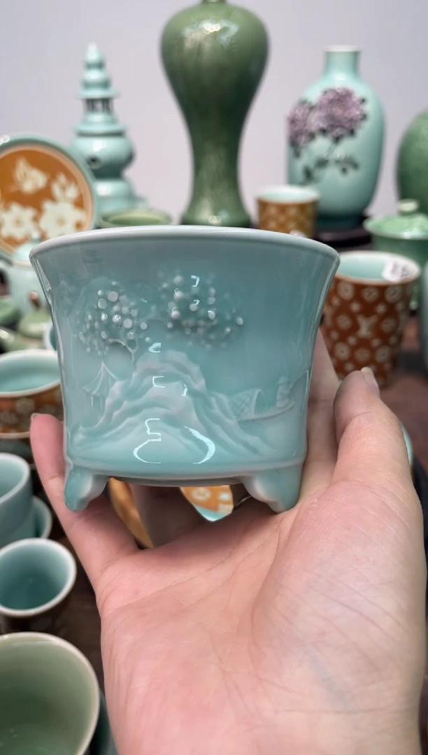 诚**庄纯手工  慧仙青瓷 龙泉青瓷大促