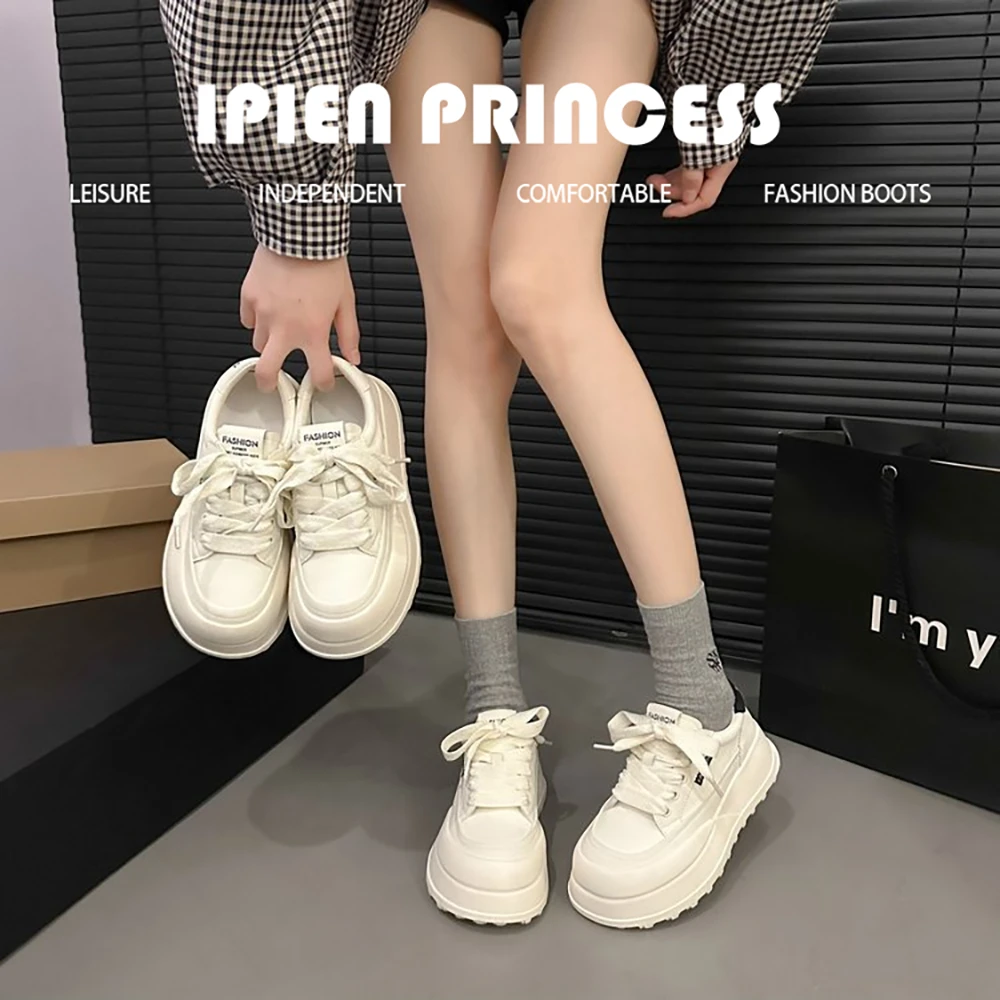 网红女款新款增高软底舒适小白鞋女时尚休闲百搭潮流夏天厚底板鞋