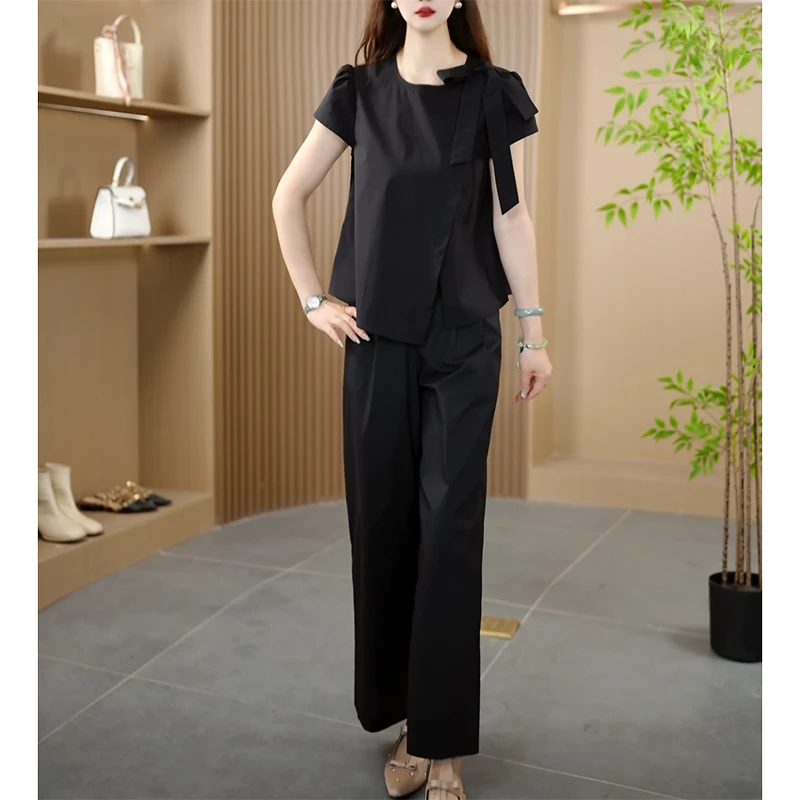 25173-1夏季新款时尚气质显瘦修身收腰减龄法式两件套套装