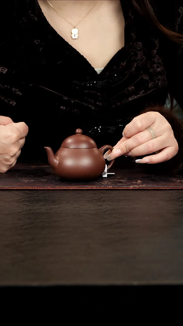 茶壶紫砂老紫泥梨式120cc