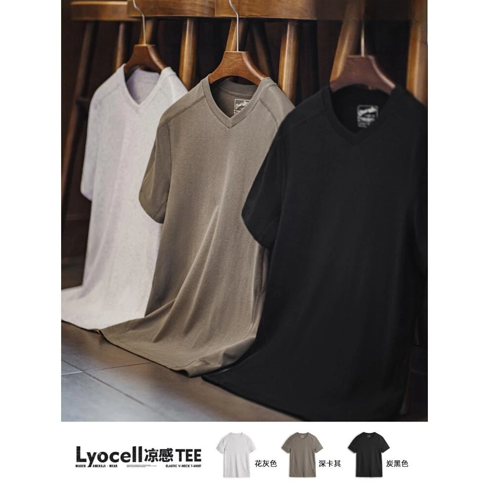 加大码300斤夏季工装美式T恤收袖口黑色速干健身衣v领修身短袖男2