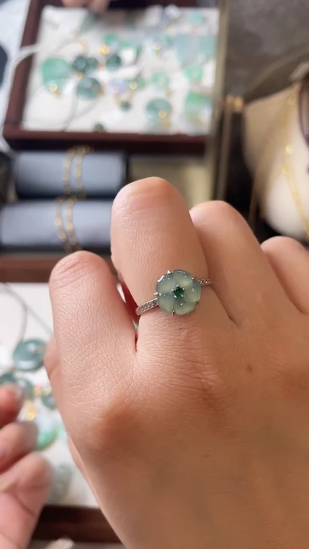 【闪购商品】翡翠戒指银S925镶嵌戒指