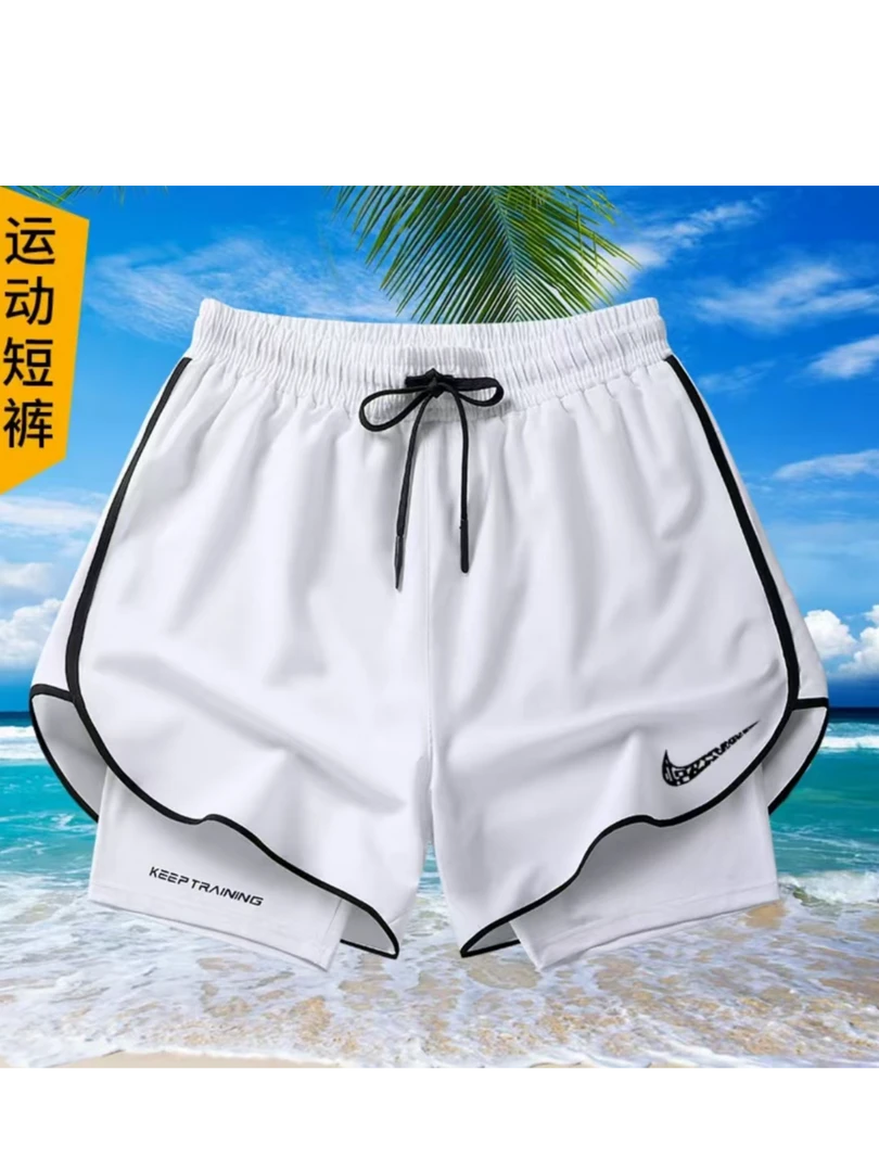 NK休闲裤运动短裤男女夏季跑步速干三分裤内衬田径男士透气冰丝