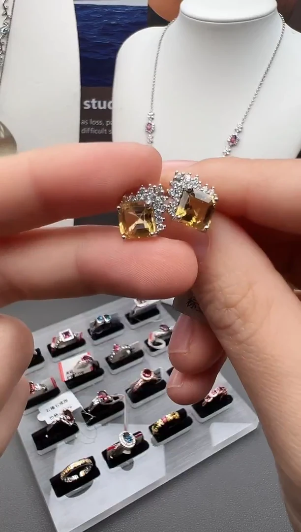 银S925镶嵌耳饰水晶38