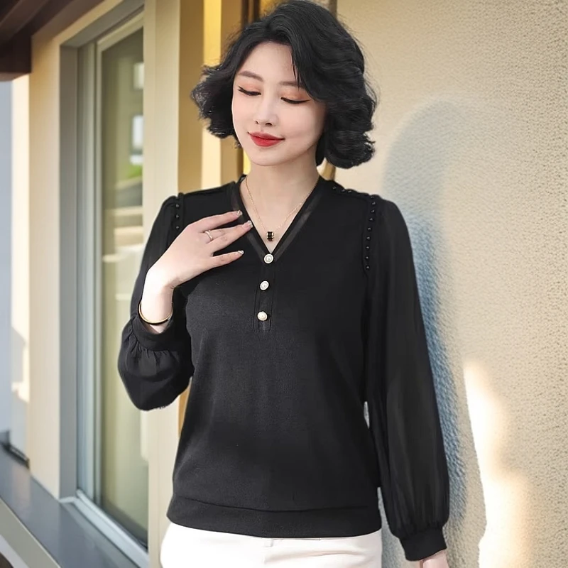 3306-时尚洋气百搭长袖打底上衣