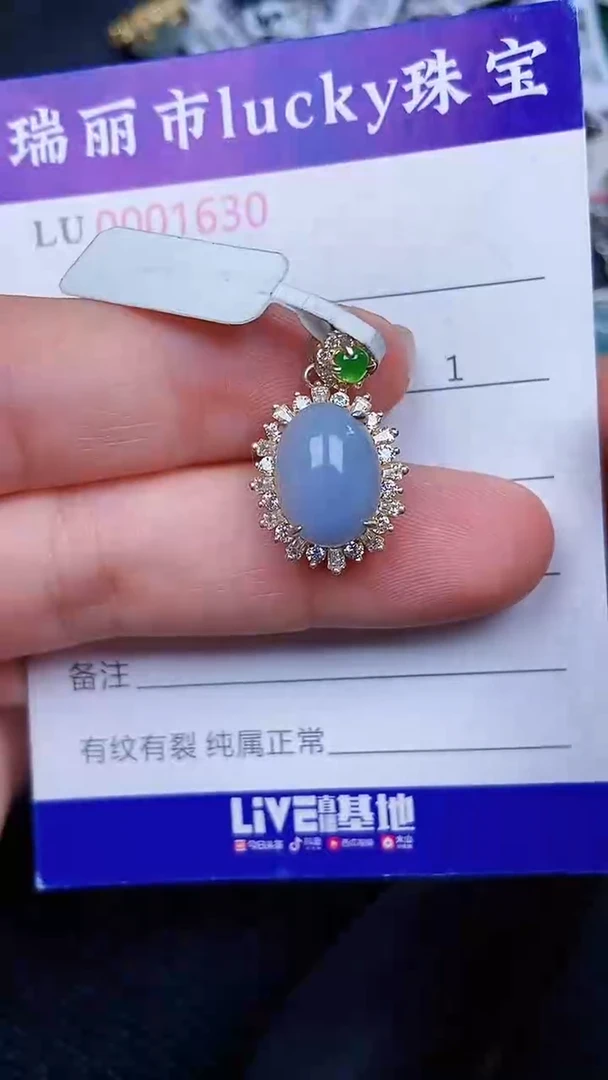 颈饰银S925镶嵌翡翠1630