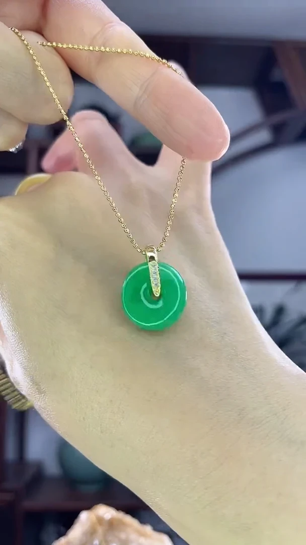 吊坠(赠链)未镶嵌翡翠D20翡翠平安扣