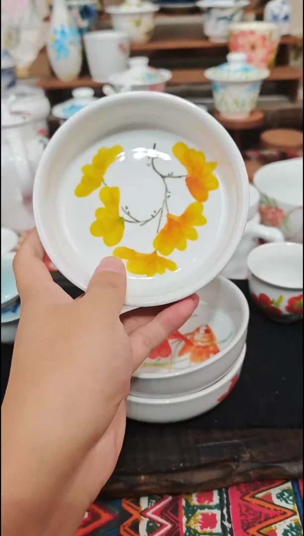 瓷片陶瓷高端国画手工釉下陶瓷3折浮力