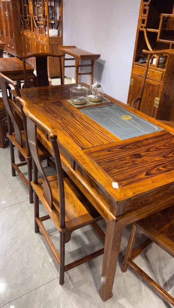 花梨木类茶桌六件套家具