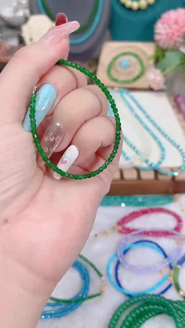 手链银S925镶嵌石榴石（沙弗莱）方49