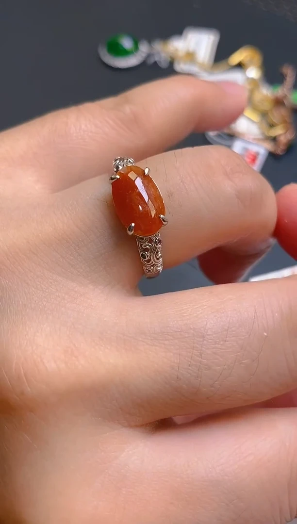 【闪购商品】翡翠耳饰银S925镶嵌天然A货翡翠1