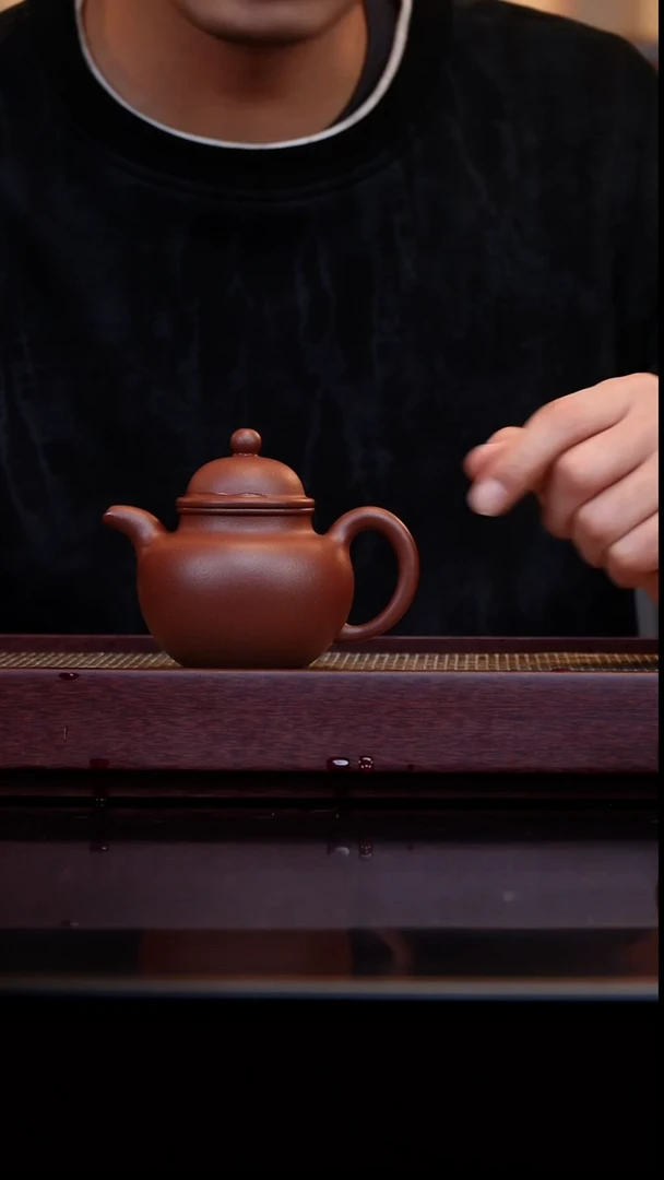 茶壶紫砂 平台底槽清-全手掇球225cc