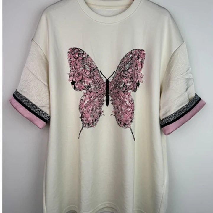 【籽言专属】短袖印花蝴蝶圆领T恤71057