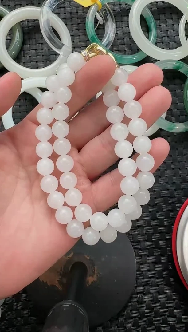 颈饰未镶嵌和田玉10mm白玉女神链