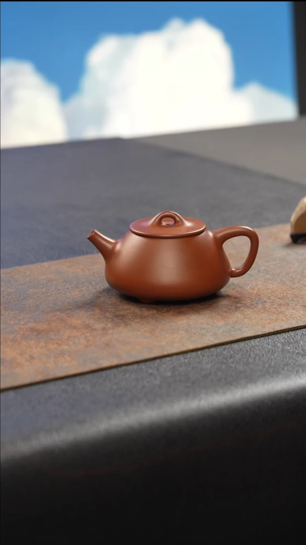 茶壶紫砂平盖石瓢