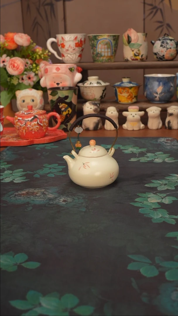 【落单】 粉兰花提梁壶