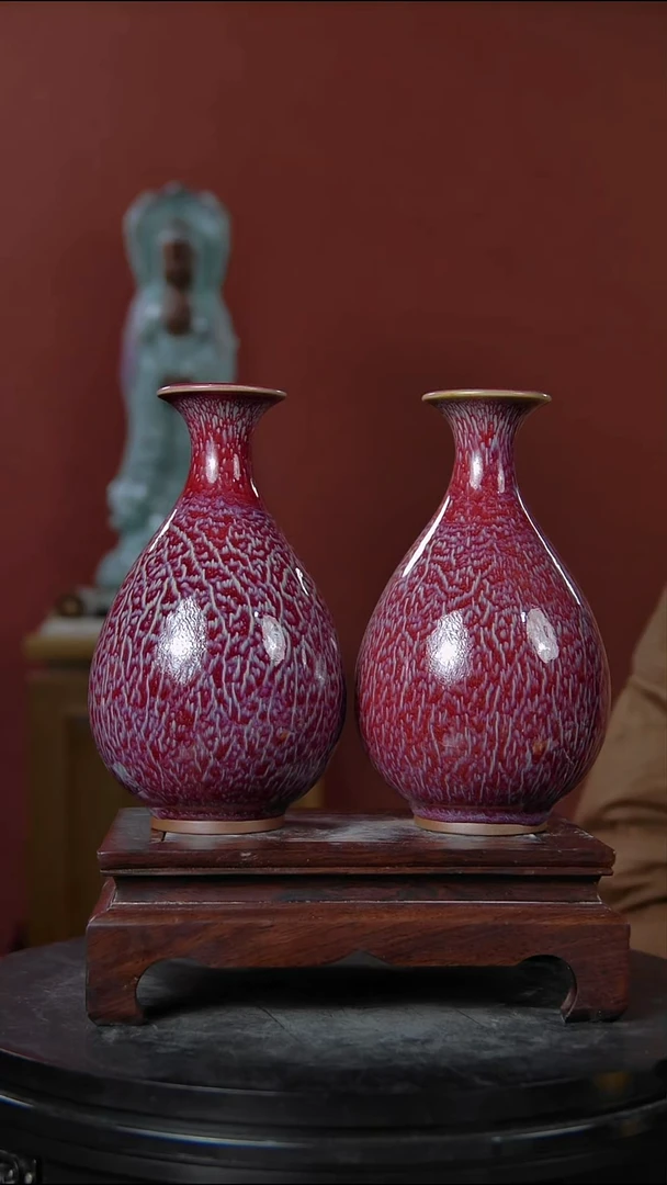 摆件大宋官窑【小玉壶春】一对