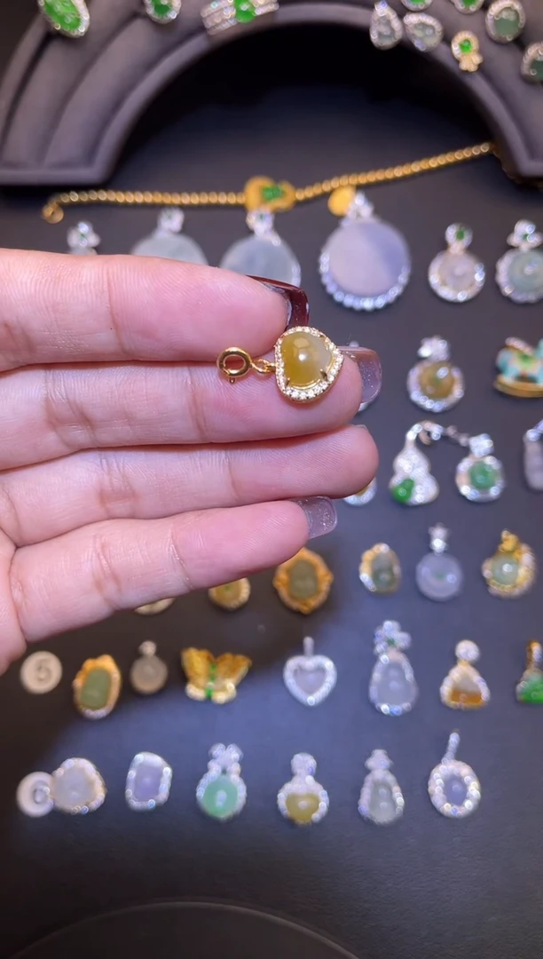 吊坠(不含链)银S925镶嵌翡翠1