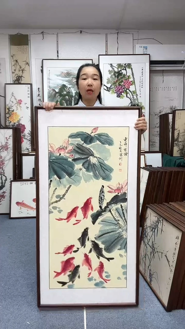 国画尺寸63*123实木画框京东包邮手绘