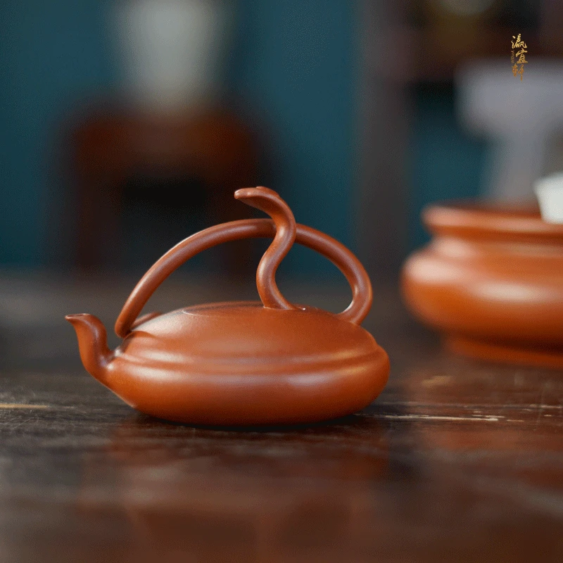 瀛宜轩卢金祥蛇年生肖壶提梁如意潮州手拉壶高档送礼全手工手制