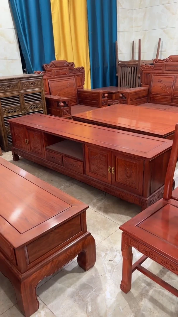 花梨木类成套家具大果紫檀电视柜