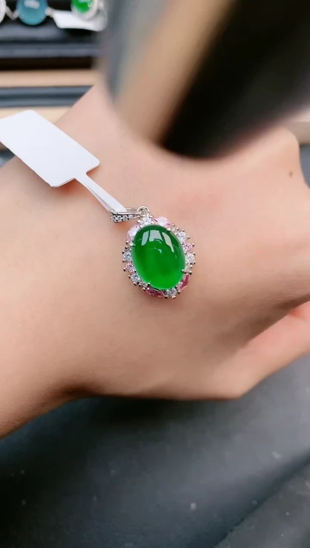 翡翠戒指银S925镶嵌111111