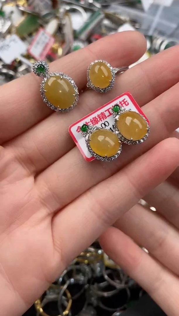 银S925镶嵌戒指翡翠111               8