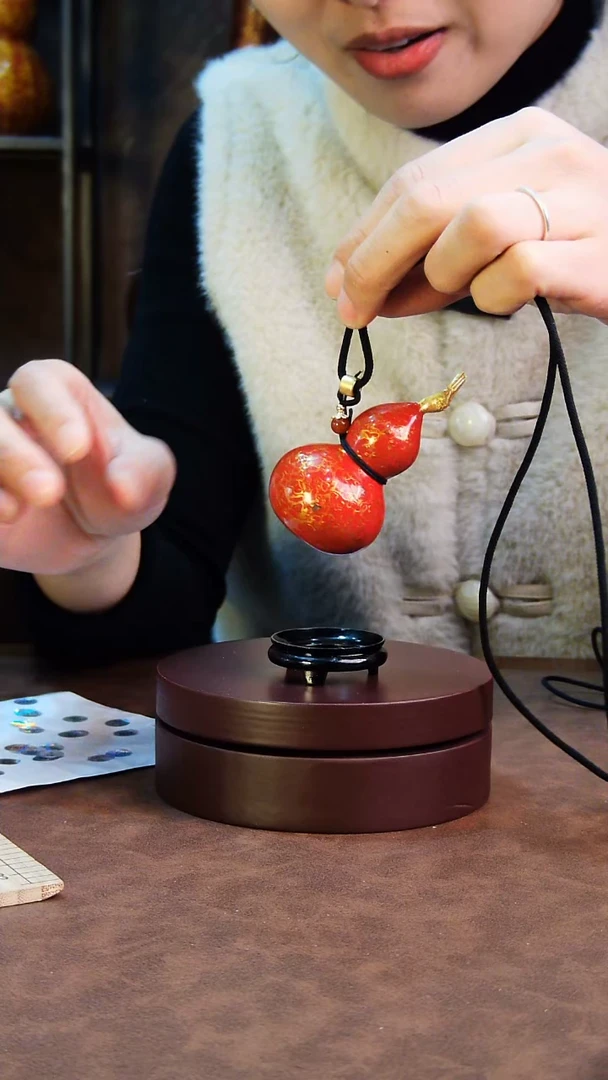 【闪购商品】210直播一物一图大漆酒葫芦送底座送挂绳