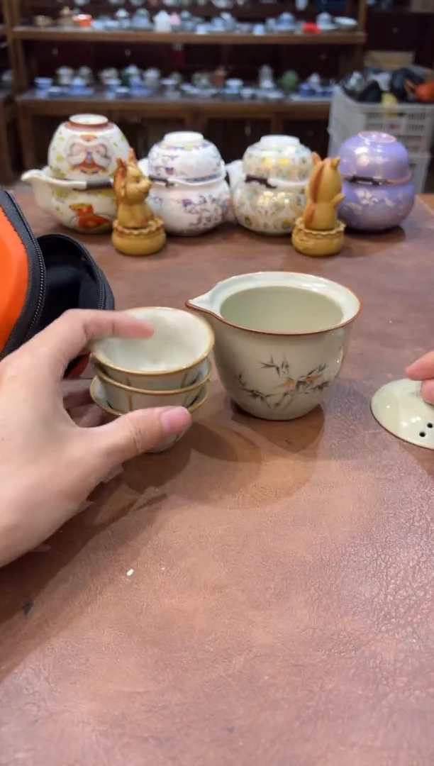 真的很便宜会开片的旅行茶具