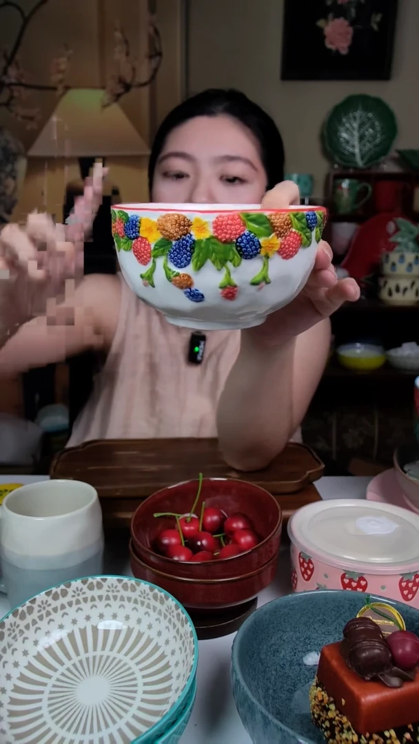 陶瓷绿莓仙踪  5英寸米饭碗  两只装