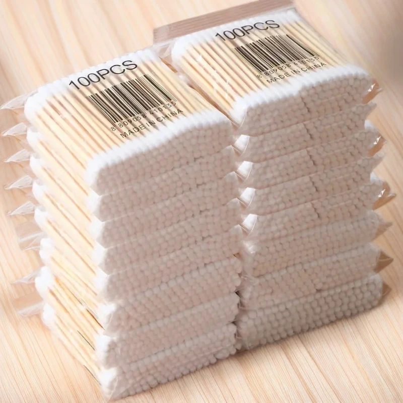 多功能棉签掏耳朵一次性双头家用卫生清洁棉二合一卸妆木质棉花棒