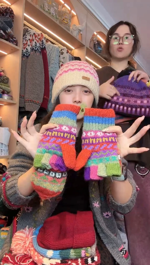 绵羊毛六*百羊毛五指手套4877