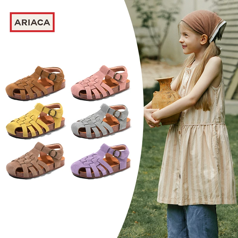 ARIACA艾芮苏女童勃肯凉鞋2025夏季新款百搭休闲鞋包头软底儿童鞋