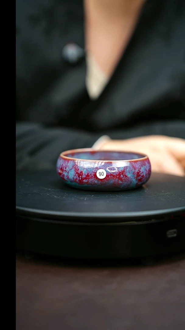 90#原矿钧瓷炉钧釉普洱杯